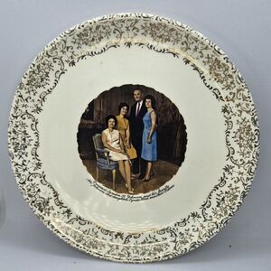 Rare Vintage 1960s President Lyndon B. Johnson First Family Collector Plate LBJ